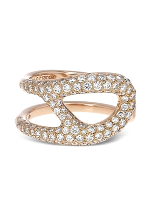 Hermès Pre-Owned 18K Rose Gold medium Chaîne d'Ancre Punk diamond ring - Pink
