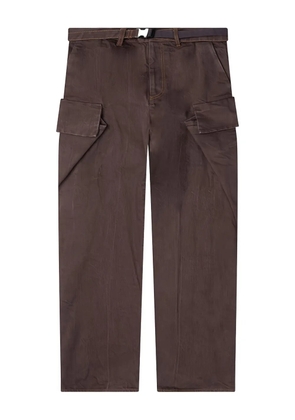 sacai Buckle cargo denim pants - Brown