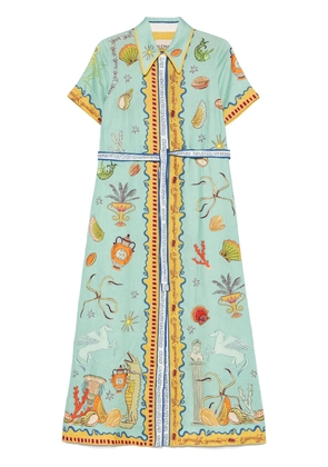 ALEMAIS Surrealist Summer shirt dress - Green