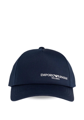Emporio Armani logo-embroidered baseball cap - Blue