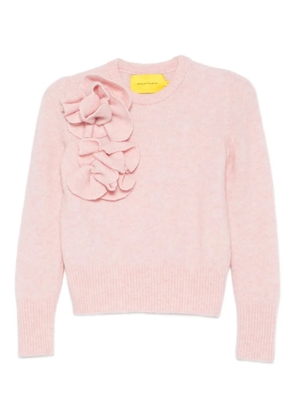 Marques'Almeida ruffled flower sweater - Pink