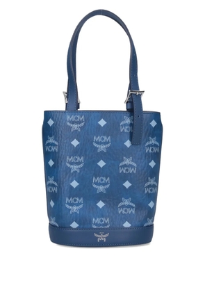 MCM mini logo-print tote bag - Blue