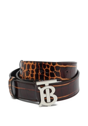 Burberry Pre-Owned croc-embossed logo belt - Brown
