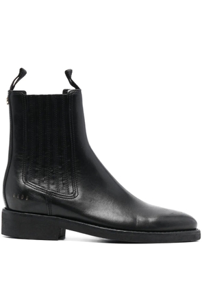 Golden Goose logo-charm leather boots - Black