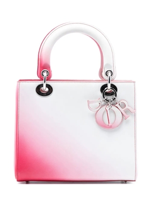 Christian Dior Pre-Owned 2013 Medium Ombre Calfskin Lady Dior satchel - White