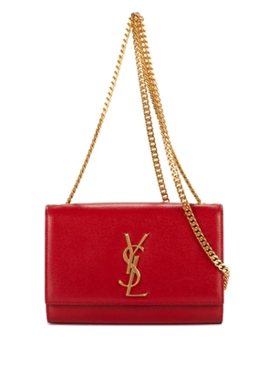 Saint Laurent Pre-Owned logo-plaque chain-strap shoulder bag - Red