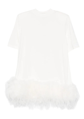 The Attico feather trim mini dress - White