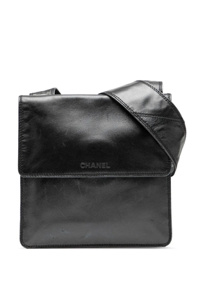 CHANEL Pre-Owned 1997-1999 Lambskin Logo Messenger Bag crossbody bag - Black