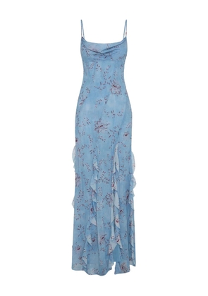 Nicholas Kamila floral-print ruffled maxi dress - Blue