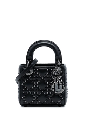 Christian Dior Pre-Owned 2022 Micro Lambskin Cannage Studded Supple Lady Dior satchel - Black