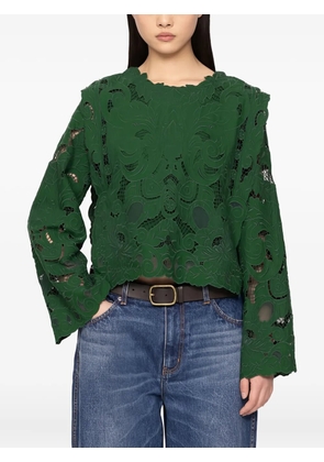 Sea Ceci open-work long-sleeve blouse - Green