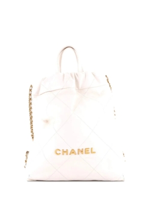 CHANEL Pre-Owned 22 Chain Quilted Calfskin Medium backpack - White