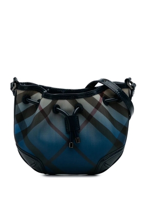 Burberry Pre-Owned 2000-2017 Supernova Check Coated Canvas Gradient Drawstring crossbody bag - Blue