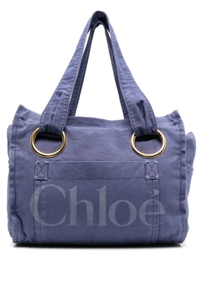 Chloé medium logo-print tote bag - Blue