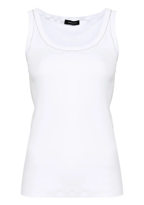 Fabiana Filippi chain-trim ribbed tank top - White