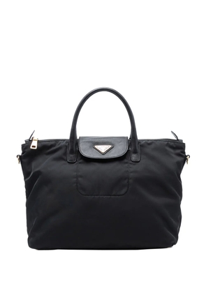 Prada Pre-Owned 2013-2025 Saffiano Trimmed Tessuto satchel - Black