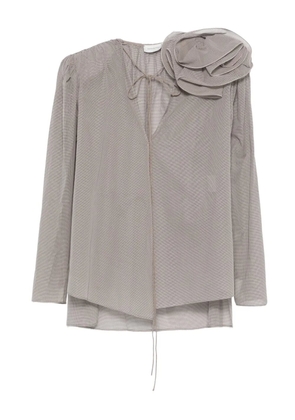 Magda Butrym rose-embellishment blouse - Brown