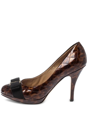 Ferragamo Pre-Owned 100mm leopard-print pumps - Brown