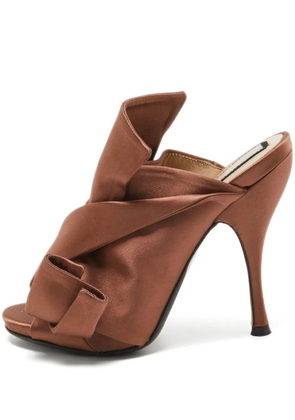 Nº21 120mm knotted satin sandals - Brown