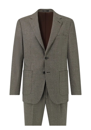 Boggi Milano houndstooth pattern suit - Brown