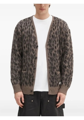 WACKO MARIA leopard-print button cardigan - Brown