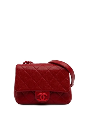 CHANEL Pre-Owned 2019 Mini Square Caviar Incognito Flap crossbody bag - Red