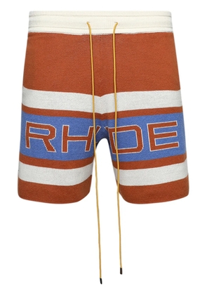 RHUDE panelled knit shorts - Orange