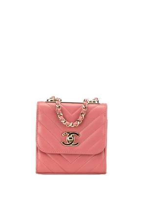 CHANEL Pre-Owned 2019 Mini Chevron Lambskin Trendy CC Chain Wallet crossbody bag - Pink