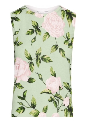 Oscar de la Renta rose-print top - Green