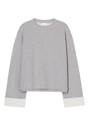 Closed turn-up long-sleeve sweatshirt - Grey