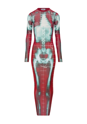 Jean Paul Gaultier Squeletor mesh long dress - Red