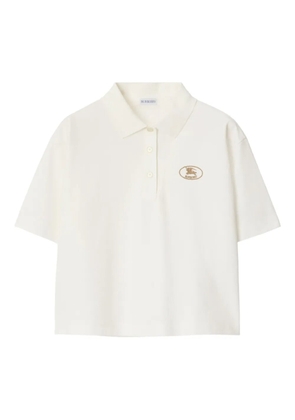 Burberry cropped cotton polo shirt - White