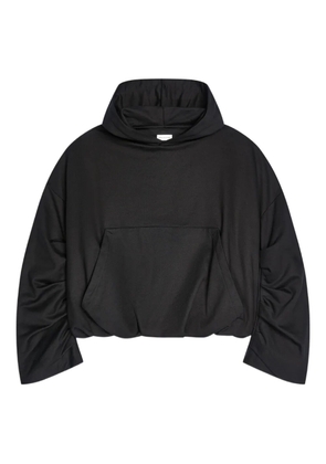 DRIES VAN NOTEN draped balloon-sleeve hoodie - Black