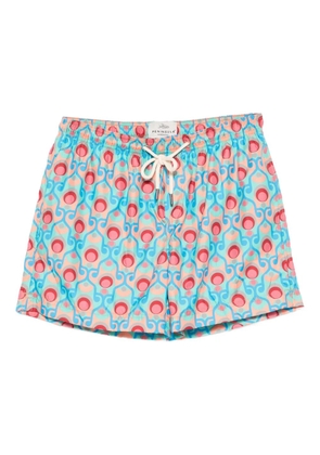 PENINSULA SWIMWEAR patterned drawstring swim shorts - Red