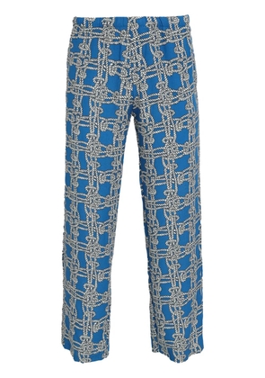 Amir Slama graphic-print trousers - Blue
