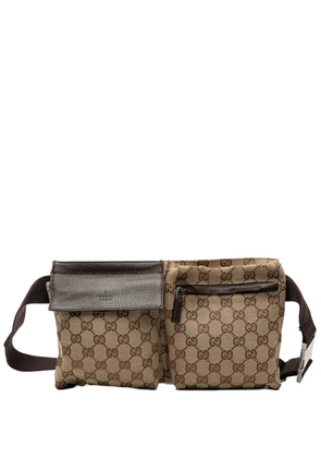 Gucci Pre-Owned 2000-2015 GG Canvas Double Pocket belt bag - Brown