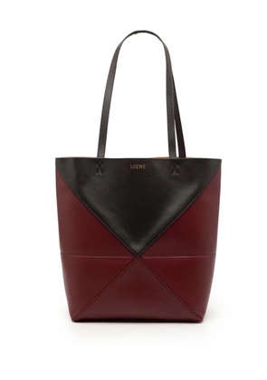 Loewe Pre-Owned 2021 Medium Bicolor Shiny Calfskin Puzzle Fold tote bag - Red