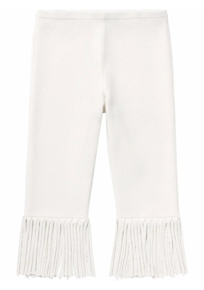 Proenza Schouler textured fringed biker shorts - White