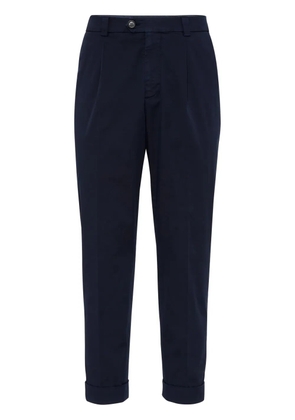 Brunello Cucinelli tapered cotton trousers - Blue