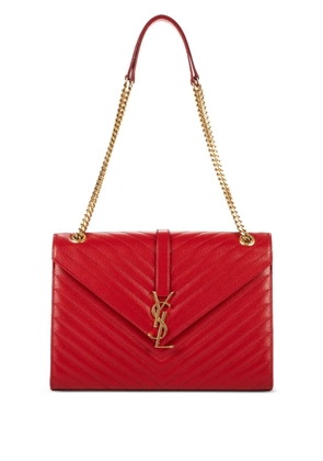 Saint Laurent Pre-Owned chevron-quilted chain bag - Red
