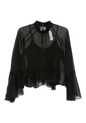 TWINSET ruffled high-neck top - Black