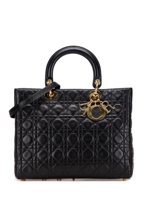 Christian Dior Pre-Owned 1997 Large Lambskin Cannage Lady Dior satchel - Black