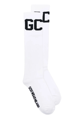 GCDS intarsia-knit mid-calf socks - White
