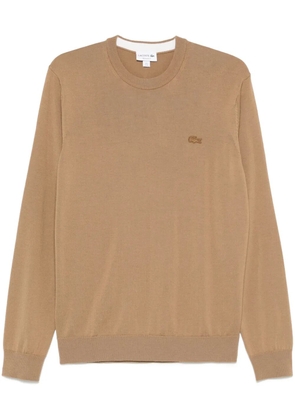 Lacoste crocodile-patch sweater - Brown