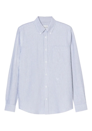 Closed striped button-down shirt - Blue
