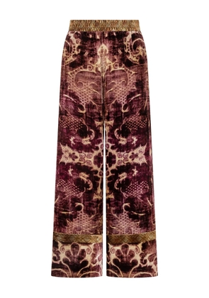 Pierre-Louis Mascia damask-print velvet trousers - Pink