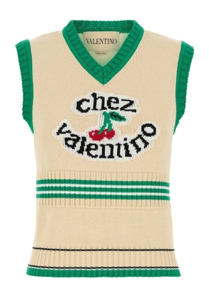 Valentino Garavani cherry-motif knitted vest - Neutrals