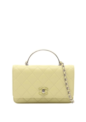 CHANEL Pre-Owned 2021-2025 Small Lambskin CC Top Handle Bag satchel - Yellow