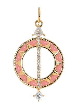 MONICA RICH KOSANN 18K yellow gold Sundial diamond pendant - Pink
