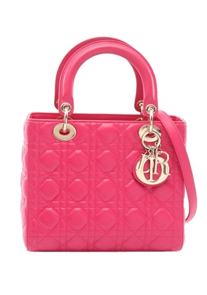 Christian Dior Pre-Owned 2014 Medium Lambskin Cannage Lady Dior satchel - Pink